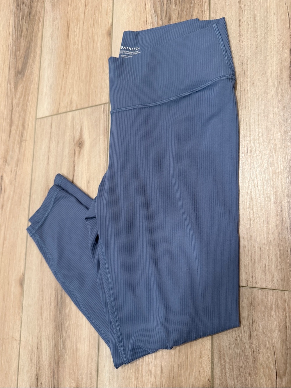 Athleta Ribbed Slate Blue Leggings